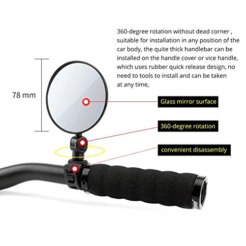 KJRJKX Espejo de Bicicletas, Bicicletas retrovisores Manillar Espejos Ciclismo Vista Trasera MTB Bike Silicone Manija Retrovisor Espejo KJRJKX Espejo de Bicicletas, Bicicletas retrovisores Manillar Espejos Ciclismo Vista Trasera MTB Bike Silicone Manija Retrovisor Espejo