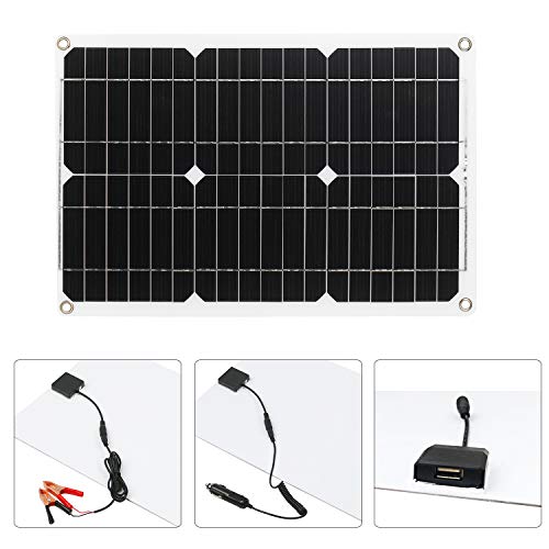 KKmoon Kit de Panel Solar,180vatios y 12V,Módulo USB Dual Fuera de La Red,Módulo Monocristalino con Kits de Cable de Conexión SAE