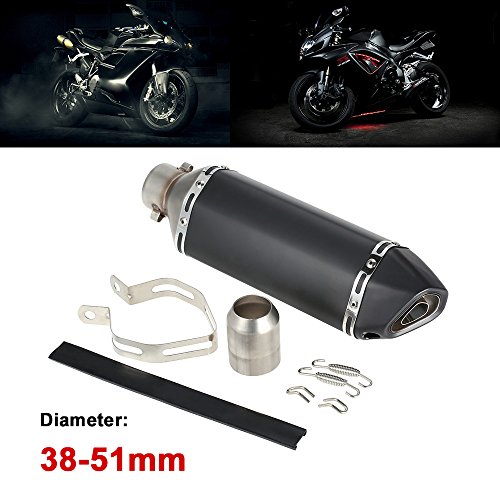 KKmoon Silenciador de Tubo de Escape 38-51mm Small Hexagon Cola Oblicua Style para Moto ATV Universal KKmoon Silenciador de Tubo de Escape 38-51mm Small Hexagon Cola Oblicua Style para Moto ATV Universal