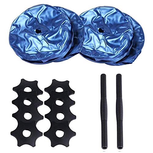 KKTECT 2 Piezas de Pesas llenas de Agua Pesas de Viaje portátiles 15-20kg, para Pesas Libres establecidas para tonificación Muscular, Desarrollo de Fuerza, pérdida de Peso (Azul)