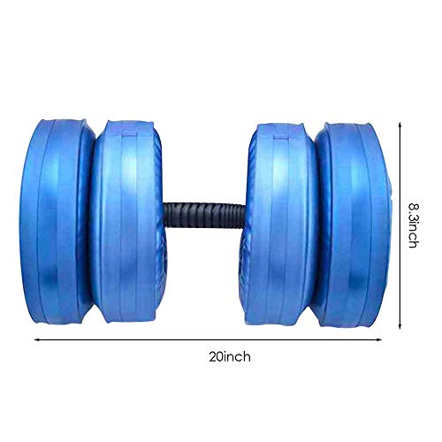 KKTECT 2 Piezas de Pesas llenas de Agua Pesas de Viaje portátiles 15-20kg, para Pesas Libres establecidas para tonificación Muscular, Desarrollo de Fuerza, pérdida de Peso (Azul)