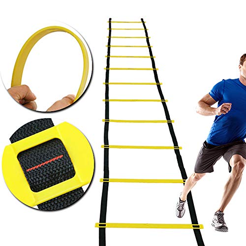 KKTECT Set de Entrenamiento Speed ​​Agility, Incluye 1 Paraguas de Resistencia, 1 Escalera ágil, 24 Conos de Disco, 5 Vallas Ajustables, Equipo de Ejercicio para fútbol, Baloncesto, Tenis, etc.