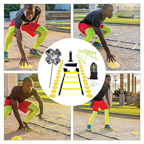 KKTECT Set de Entrenamiento Speed ââAgility, Incluye 1 Paraguas de Resistencia, 1 Escalera ĂĄgil, 24 Conos de Disco, 5 Vallas Ajustables, Equipo de Ejercicio para fĂștbol, Baloncesto, Tenis, etc. KKTECT Set de Entrenamiento Speed ââAgility, Incluye 1 Paraguas de Resistencia, 1 Escalera ĂĄgil, 24 Conos de Disco, 5 Vallas Ajustables, Equipo de Ejercicio para fĂștbol, Baloncesto, Tenis, etc.