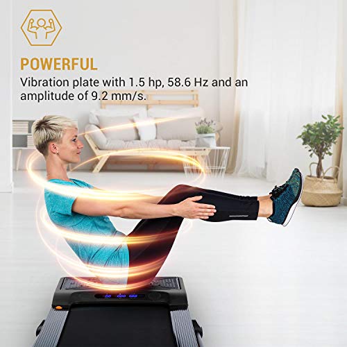 KLAR FIT Capital Sports Workspace Fusion - Cinta de Correr con Plataforma vibratoria, Velocidad 1-12km/h, Potencia 2,0PS, Carga máxima 130kg, SoftDynamic Suspension, Sistema de autolubricación, Negro