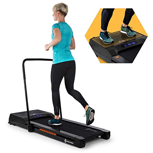 KLAR FIT Capital Sports Workspace Fusion - Cinta de Correr con Plataforma vibratoria, Velocidad 1-12km/h, Potencia 2,0PS, Carga máxima 130kg, SoftDynamic Suspension, Sistema de autolubricación, Negro