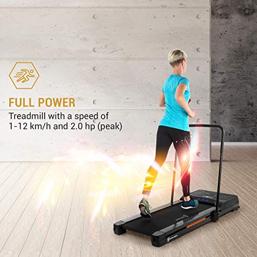 KLAR FIT Capital Sports Workspace Fusion - Cinta de Correr con Plataforma vibratoria, Velocidad 1-12km/h, Potencia 2,0PS, Carga máxima 130kg, SoftDynamic Suspension, Sistema de autolubricación, Negro