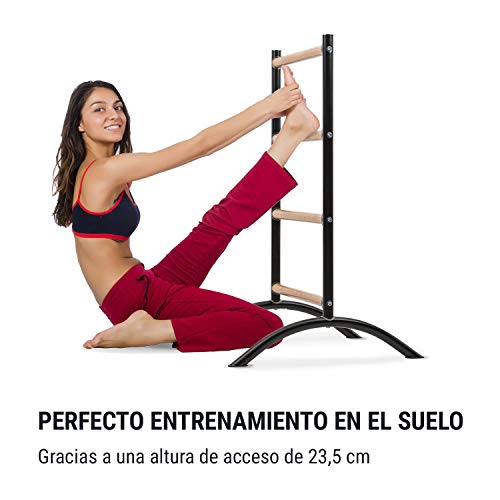 Klar FIT Klarfit Barre Amelie Barras de Estiramiento - Estiramientos para piernas, Entrenamiento de Ballet, Baile o Gimnasia, 61 cm de Largo, 4 Alturas, Portátil, Negro