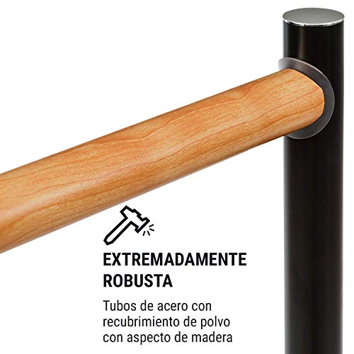 Klar FIT Klarfit Barre Amelie Barras de Estiramiento - Estiramientos para piernas, Entrenamiento de Ballet, Baile o Gimnasia, 61 cm de Largo, 4 Alturas, Portátil, Negro