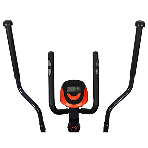 KLAR FIT Klarfit Ellifit FX 250 - Bicicleta de Cardio elíptica, 8 resistencias, Ordenador de Entrenamiento, Pulsómetro, Soportes Antideslizantes, hasta 110 kg, Set de Montaje, Naranja Oscuro