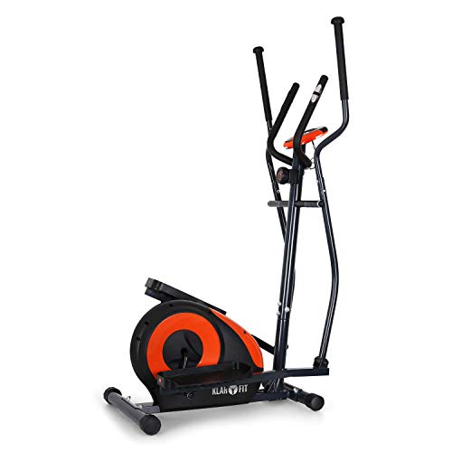 KLAR FIT Klarfit Ellifit FX 250 - Bicicleta de Cardio elíptica, 8 resistencias, Ordenador de Entrenamiento, Pulsómetro, Soportes Antideslizantes, hasta 110 kg, Set de Montaje, Naranja Oscuro