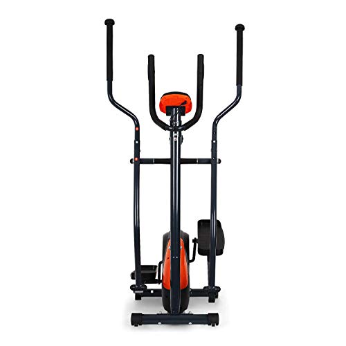 KLAR FIT Klarfit Ellifit FX 250 - Bicicleta de Cardio elíptica, 8 resistencias, Ordenador de Entrenamiento, Pulsómetro, Soportes Antideslizantes, hasta 110 kg, Set de Montaje, Naranja Oscuro