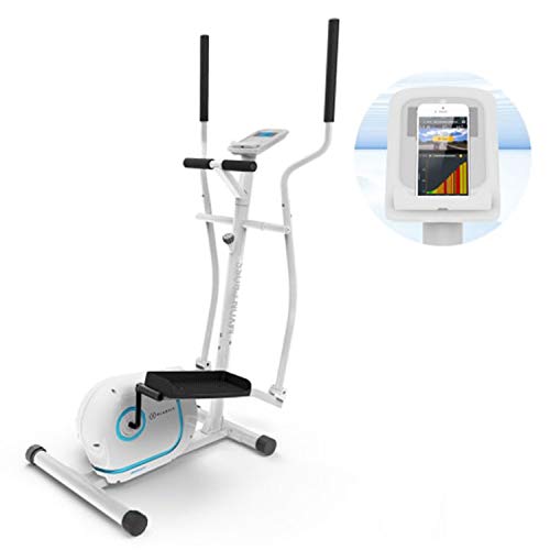 KLAR FIT Klarfit Myon Cross - Bicicleta elíptica, 8 Niveles de Resistencia, Volante de inercia de 12kg, Pantalla LCD, Accionamiento por Correa silencioso, Pulsómetro, Protección para el Suelo, Blanco KLAR FIT Klarfit Myon Cross - Bicicleta elíptica, 8 Niveles de Resistencia, Volante de inercia de 12kg, Pantalla LCD, Accionamiento por Correa silencioso, Pulsómetro, Protección para el Suelo, Blanco
