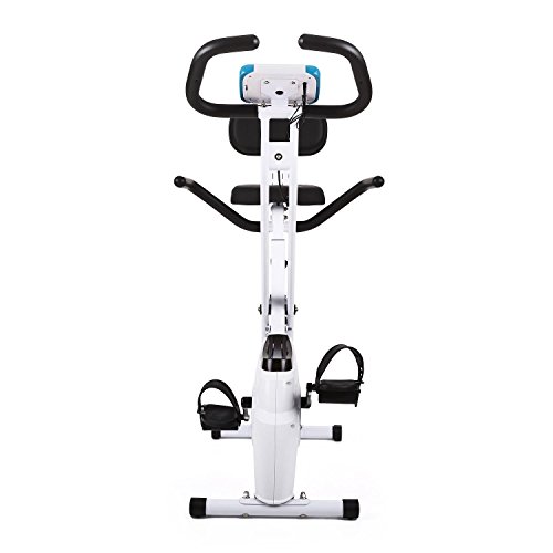Klarfit Azura - Bicicleta Fija, Bici estática, Ordenador de entrenamiento, Medidor de pulso, 8 niveles de resistencia, Volante de inercia 3 kg, Máx. 100 kg, Respaldo, Reposabrazos, Blanco Klarfit Azura - Bicicleta Fija, Bici estática, Ordenador de entrenamiento, Medidor de pulso, 8 niveles de resistencia, Volante de inercia 3 kg, Máx. 100 kg, Respaldo, Reposabrazos, Blanco