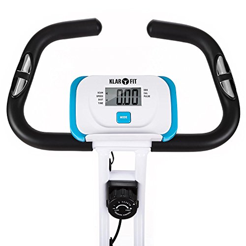 Klarfit Azura Comfort Bicicleta Fija Bicicleta estática computadora de Entrenamiento medidor de Pulso 8 Niveles de Resistencia Peso a rotar de 3 kg Respaldo MAX. 100 kg Blanco-Azul Klarfit Azura Comfort Bicicleta Fija Bicicleta estática computadora de Entrenamiento medidor de Pulso 8 Niveles de Resistencia Peso a rotar de 3 kg Respaldo MAX. 100 kg Blanco-Azul