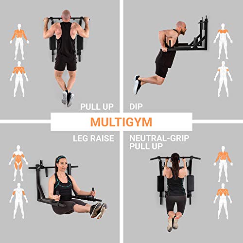 Klarfit Hangman MultiGym Máquina de dominadas y dips Entrenamiento múltiple: Brazos, Hombros, Espalda, Abdomen y piernas Revestimiento agarres de Goma Carga máx.: 200 kg Acero Q235 Negro Klarfit Hangman MultiGym Máquina de dominadas y dips Entrenamiento múltiple: Brazos, Hombros, Espalda, Abdomen y piernas Revestimiento agarres de Goma Carga máx.: 200 kg Acero Q235 Negro