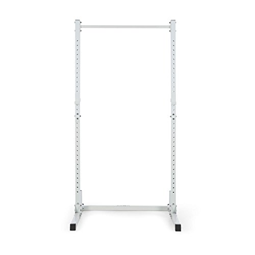 Klarfit HR 1100 - Estación de Pesas, Semijaula, Gimnasio, 2 Ganchos J Ajustables, 32 Posiciones de Altura, Barra de dominadas Fija, Capacidad de Carga Maxima de 150 kg, Blanco Klarfit HR 1100 - Estación de Pesas, Semijaula, Gimnasio, 2 Ganchos J Ajustables, 32 Posiciones de Altura, Barra de dominadas Fija, Capacidad de Carga Maxima de 150 kg, Blanco