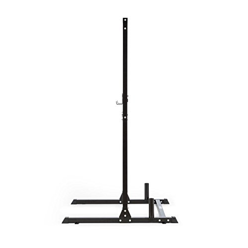 Klarfit HR 1100 Semijaula - Estación Fitness, Jaula de Pesas, Entrenamiento de Gimnasio, Barra de dominadas Fija, 2 Ganchos J Regulables, 32 Posiciones Altura, Capacidad hasta 150 kg, Negro