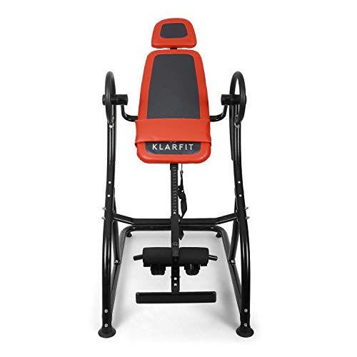 Klarfit Relax Zone Comfort tabla de inversión (150 kg de peso máximo, 20 niveles ajustables, acero y vinilo, correas de nailon, pies antideslizantes, montaje rápido) - rojo negro Klarfit Relax Zone Comfort tabla de inversión (150 kg de peso máximo, 20 niveles ajustables, acero y vinilo, correas de nailon, pies antideslizantes, montaje rápido) - rojo negro