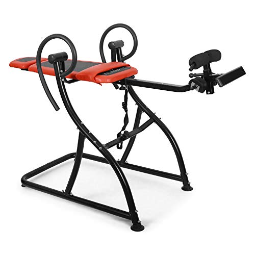 Klarfit Relax Zone Comfort tabla de inversión (150 kg de peso máximo, 20 niveles ajustables, acero y vinilo, correas de nailon, pies antideslizantes, montaje rápido) - rojo negro Klarfit Relax Zone Comfort tabla de inversión (150 kg de peso máximo, 20 niveles ajustables, acero y vinilo, correas de nailon, pies antideslizantes, montaje rápido) - rojo negro