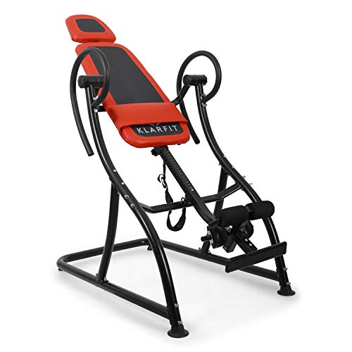 Klarfit Relax Zone Comfort tabla de inversión (150 kg de peso máximo, 20 niveles ajustables, acero y vinilo, correas de nailon, pies antideslizantes, montaje rápido) - rojo negro Klarfit Relax Zone Comfort tabla de inversión (150 kg de peso máximo, 20 niveles ajustables, acero y vinilo, correas de nailon, pies antideslizantes, montaje rápido) - rojo negro