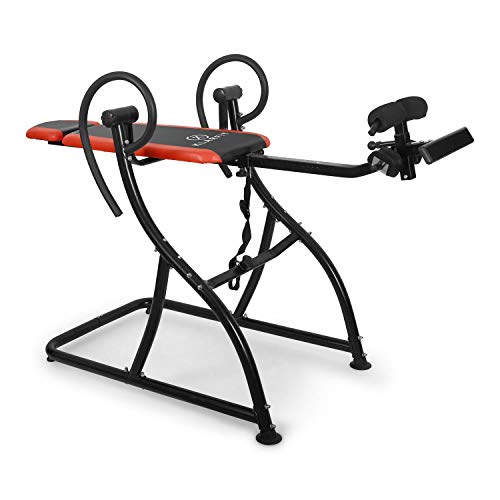 Klarfit Relax Zone Pro Tabla de inversión (150 kg de Peso máx, 20 Niveles Ajustables, Acero y Vinilo, Correas de Nailon, pies Antideslizantes, Montaje rápido) - Naranja Negro Klarfit Relax Zone Pro Tabla de inversión (150 kg de Peso máx, 20 Niveles Ajustables, Acero y Vinilo, Correas de Nailon, pies Antideslizantes, Montaje rápido) - Naranja Negro