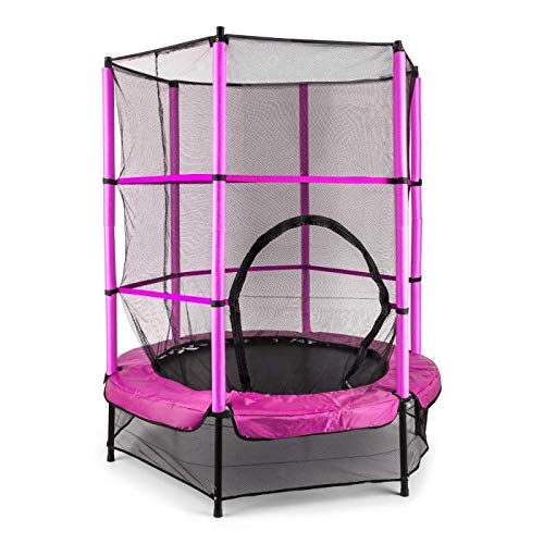 Klarfit Rocketkid - Cama eslástica, Cama elástica Infantil, A Partir de 3 años, 140 cm, Red de Seguridad, Suspensión de Cuerda elástica, Carga máx. 50 kg, Borde Acolchado, Rosa Klarfit Rocketkid - Cama eslástica, Cama elástica Infantil, A Partir de 3 años, 140 cm, Red de Seguridad, Suspensión de Cuerda elástica, Carga máx. 50 kg, Borde Acolchado, Rosa