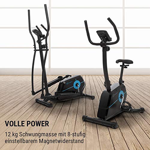 Klarfit Tauon - Bicicleta estática, Resistencia magnética con 8 Niveles, Soporte para Tablet, Pasamanos ergonómicos, Carga máx. 100 kg, Pantalla LC, Estructura de Metal, Ruedas de Transporte, Negro Klarfit Tauon - Bicicleta estática, Resistencia magnética con 8 Niveles, Soporte para Tablet, Pasamanos ergonómicos, Carga máx. 100 kg, Pantalla LC, Estructura de Metal, Ruedas de Transporte, Negro