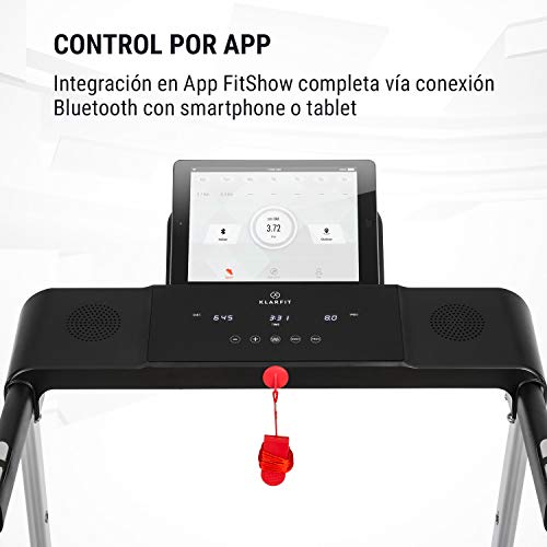 Klarfit Treado Active - Cinta de Correr Plegable, 1,1 PS de Potencia, Entrenamiento Cardio, Velocidad Regulable de 10 km/h, 3 programas de Entrenamiento, Sistema AudioConnect, Altavoces, Negro Klarfit Treado Active - Cinta de Correr Plegable, 1,1 PS de Potencia, Entrenamiento Cardio, Velocidad Regulable de 10 km/h, 3 programas de Entrenamiento, Sistema AudioConnect, Altavoces, Negro