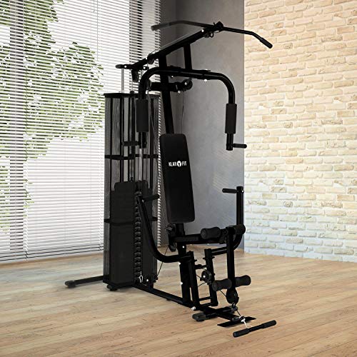 Klarfit Ultimate Gym 3000 - Estación de entranamiento, Musculatura de Gimnasio, Fitness Profesional, Ejercicios de Remo, Hombros, Espalda, Brazos, isquiotibiales y glúteos, Acolchada, Antracita