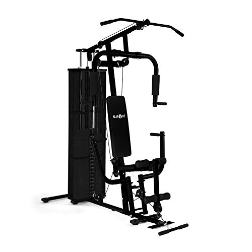 Klarfit Ultimate Gym 3000 - Estación de entranamiento, Musculatura de Gimnasio, Fitness Profesional, Ejercicios de Remo, Hombros, Espalda, Brazos, isquiotibiales y glúteos, Acolchada, Antracita