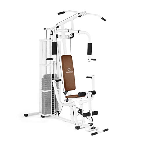 Klarfit Ultimate Gym 5000 - Estación de Entrenamiento, Jaula de Gimnasio, Profesional, Pesos y poleas Ajustables, Ejercicios múltiples: Espalda, Pecho, Hombros, Brazos y piernas, Blanco Floral Klarfit Ultimate Gym 5000 - Estación de Entrenamiento, Jaula de Gimnasio, Profesional, Pesos y poleas Ajustables, Ejercicios múltiples: Espalda, Pecho, Hombros, Brazos y piernas, Blanco Floral