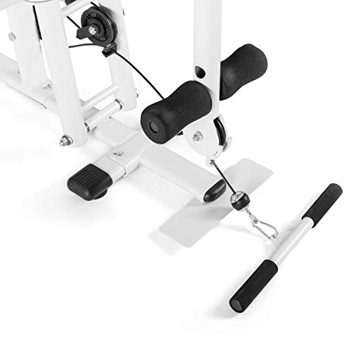 Klarfit Ultimate Gym 5000 - Estación de Entrenamiento, Jaula de Gimnasio, Profesional, Pesos y poleas Ajustables, Ejercicios múltiples: Espalda, Pecho, Hombros, Brazos y piernas, Blanco Floral Klarfit Ultimate Gym 5000 - Estación de Entrenamiento, Jaula de Gimnasio, Profesional, Pesos y poleas Ajustables, Ejercicios múltiples: Espalda, Pecho, Hombros, Brazos y piernas, Blanco Floral