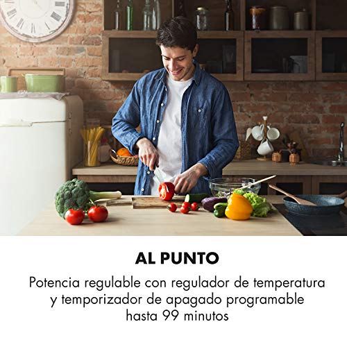 Klarstein Delicatessa Slim Domino – placa de inducción, zona flexible, autárquico, encastrable, reconocimiento de ollas, programable, táctil, vitrocerámica, 3500 W de potencia, 2 zonas, negro Klarstein Delicatessa Slim Domino – placa de inducción, zona flexible, autárquico, encastrable, reconocimiento de ollas, programable, táctil, vitrocerámica, 3500 W de potencia, 2 zonas, negro