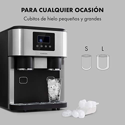 Klarstein Eiszeit Crush - Máquina de hielos 3 en 1, Cubitos, Hielo picado, Agua helada, 2 tamaños de cubitos, 15-18 kg/24h, Pantalla LCD, Depósito de 1,8 L, Volumen para 600 g de hielo, Gris oscuro Klarstein Eiszeit Crush - Máquina de hielos 3 en 1, Cubitos, Hielo picado, Agua helada, 2 tamaños de cubitos, 15-18 kg/24h, Pantalla LCD, Depósito de 1,8 L, Volumen para 600 g de hielo, Gris oscuro