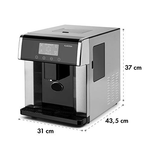 Klarstein Eiszeit - Máquina de cubitos de hielo, 3 tamaños, 10-15 kg/24h, Display LCD, Depósito de agua 3 L, Capacidad de hielo 600 g, Alarma, Carcasa acero inoxidable, Plateado Klarstein Eiszeit - Máquina de cubitos de hielo, 3 tamaños, 10-15 kg/24h, Display LCD, Depósito de agua 3 L, Capacidad de hielo 600 g, Alarma, Carcasa acero inoxidable, Plateado