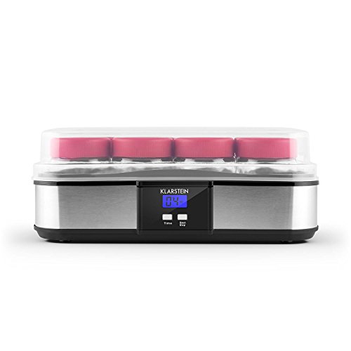 Klarstein Gaia Yogurtera (12 tarros 210 ml, volumen total 2,5 litros, temporizador, pantalla LCD, hasta 12 porciones yogur casero, máquina para preparar yogurt acero inoxidable, libre de BPA, negro Klarstein Gaia Yogurtera (12 tarros 210 ml, volumen total 2,5 litros, temporizador, pantalla LCD, hasta 12 porciones yogur casero, máquina para preparar yogurt acero inoxidable, libre de BPA, negro