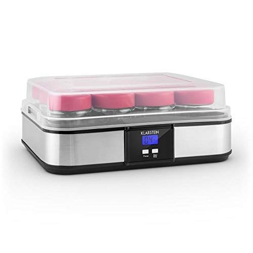 Klarstein Gaia Yogurtera (12 tarros 210 ml, volumen total 2,5 litros, temporizador, pantalla LCD, hasta 12 porciones yogur casero, máquina para preparar yogurt acero inoxidable, libre de BPA, negro Klarstein Gaia Yogurtera (12 tarros 210 ml, volumen total 2,5 litros, temporizador, pantalla LCD, hasta 12 porciones yogur casero, máquina para preparar yogurt acero inoxidable, libre de BPA, negro