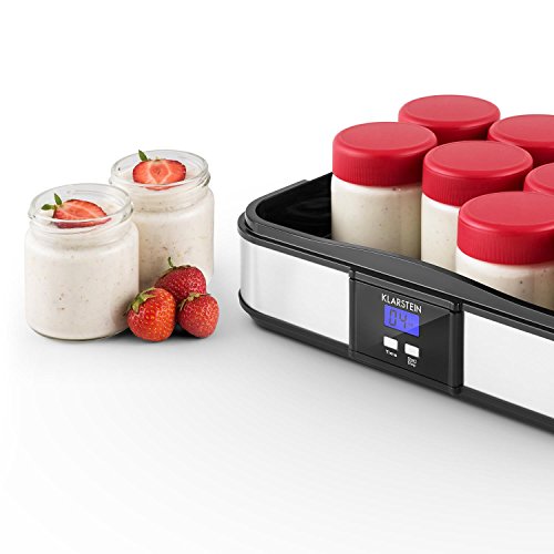 Klarstein Gaia Yogurtera (12 tarros 210 ml, volumen total 2,5 litros, temporizador, pantalla LCD, hasta 12 porciones yogur casero, máquina para preparar yogurt acero inoxidable, libre de BPA, negro Klarstein Gaia Yogurtera (12 tarros 210 ml, volumen total 2,5 litros, temporizador, pantalla LCD, hasta 12 porciones yogur casero, máquina para preparar yogurt acero inoxidable, libre de BPA, negro