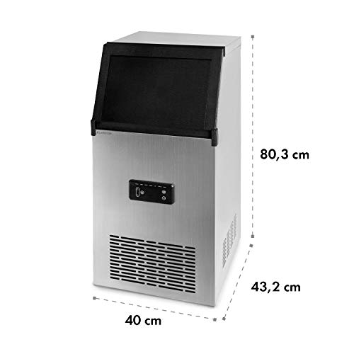 Klarstein Glacial Máquina de cubitos de hielo profesional - Máquina de hielo industrial, 240 W, PowerCuber: producción diaria de 28 kg/día y 32 cubitos por tanda, Forma cúbica, Acero/negro Klarstein Glacial Máquina de cubitos de hielo profesional - Máquina de hielo industrial, 240 W, PowerCuber: producción diaria de 28 kg/día y 32 cubitos por tanda, Forma cúbica, Acero/negro