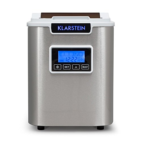 Klarstein Icemeister - Máquina de hacer hielo, Fabricadora de cubitos, 12 kg / 24 h, 150 W, 3 tamaños, Preparación en 10-15 min, Tanque de 1,1 L, Temporizador, Iluminación LED, Blanco Klarstein Icemeister - Máquina de hacer hielo, Fabricadora de cubitos, 12 kg / 24 h, 150 W, 3 tamaños, Preparación en 10-15 min, Tanque de 1,1 L, Temporizador, Iluminación LED, Blanco