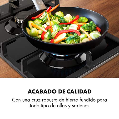 Klarstein Ignito Domino Placa de cocina - 2 fogones, Autárquico, 30 cm, Para montar, Quemador Sabaf, Gas natural/propano, Válvula de seguridad, Apagado automático, Vitrocerámica, Negro Klarstein Ignito Domino Placa de cocina - 2 fogones, Autárquico, 30 cm, Para montar, Quemador Sabaf, Gas natural/propano, Válvula de seguridad, Apagado automático, Vitrocerámica, Negro
