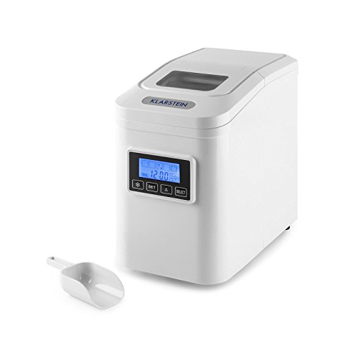 Klarstein Lannister White Edition - Máquina de cubitos de hielo, 10kg /día, 3 tamaños, Tanque 1,1l, Refrigerante R600a, Sistema cíclico, Display con pictogramas, Indicadores luminosos, Blanco Klarstein Lannister White Edition - Máquina de cubitos de hielo, 10kg /día, 3 tamaños, Tanque 1,1l, Refrigerante R600a, Sistema cíclico, Display con pictogramas, Indicadores luminosos, Blanco
