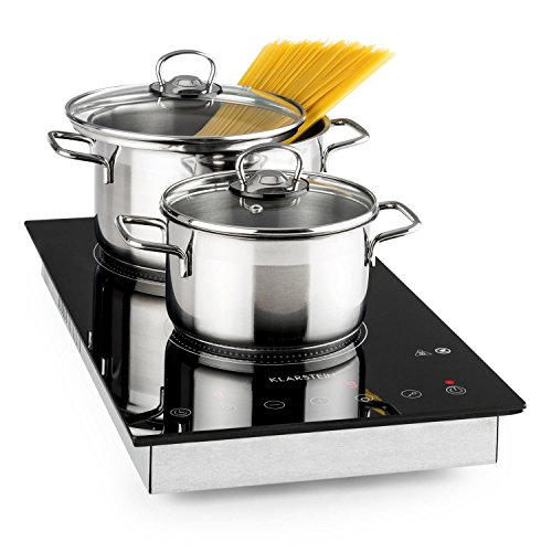 Klarstein VariCook Domino - Placa vitrocerámica halógena, Placa empotrable, Cocción doble: 1800W-1200W, 16-20 cm Ø, 9 niveles, Táctil, Indicadores LED, Temporizador, Apagado automático, Negro Klarstein VariCook Domino - Placa vitrocerámica halógena, Placa empotrable, Cocción doble: 1800W-1200W, 16-20 cm Ø, 9 niveles, Táctil, Indicadores LED, Temporizador, Apagado automático, Negro