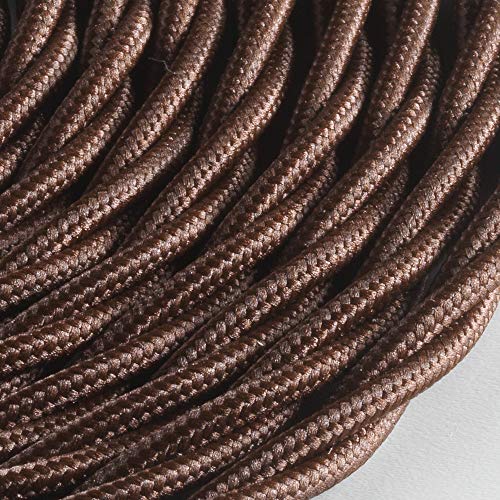 Klartext – Cable textil trenzado Belle Époque para instalación eléctrica vintage, 3 x 1 mm, marrón, 3 m