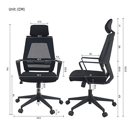 KLIM™ K300 Office Chair - Silla de Oficina ergonómica con reposacabezas + Cojín y Tela Suaves + hasta 135 kg + Silla de Escritorio con Ruedas para Oficina y casa + 5 años de garantía + Nueva 2020 KLIM™ K300 Office Chair - Silla de Oficina ergonómica con reposacabezas + Cojín y Tela Suaves + hasta 135 kg + Silla de Escritorio con Ruedas para Oficina y casa + 5 años de garantía + Nueva 2020