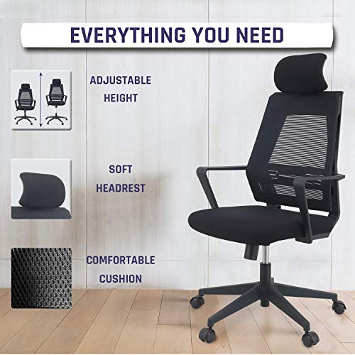 KLIM™ K300 Office Chair - Silla de Oficina ergonómica con reposacabezas + Cojín y Tela Suaves + hasta 135 kg + Silla de Escritorio con Ruedas para Oficina y casa + 5 años de garantía + Nueva 2020 KLIM™ K300 Office Chair - Silla de Oficina ergonómica con reposacabezas + Cojín y Tela Suaves + hasta 135 kg + Silla de Escritorio con Ruedas para Oficina y casa + 5 años de garantía + Nueva 2020
