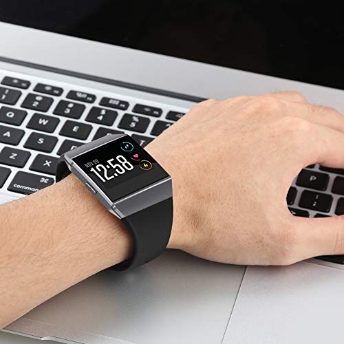 Kmasic Compatible Fitbit Ionic Correas, Correa Deportiva de Silicona Suave Reemplazo Transpirable Pulseras para Fitbit Ionic Smart Watch, Mujer Hombre, Pequeña, Rosa Arena con botón Dorado Kmasic Compatible Fitbit Ionic Correas, Correa Deportiva de Silicona Suave Reemplazo Transpirable Pulseras para Fitbit Ionic Smart Watch, Mujer Hombre, Pequeña, Rosa Arena con botón Dorado