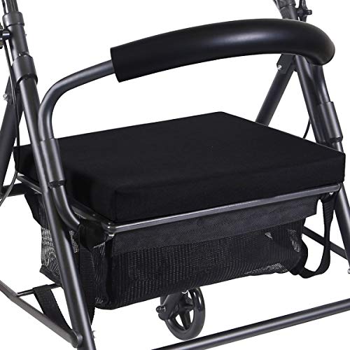 KMINA - Andadores ancianos plegable, Andadores adultos con asiento, Andadores ancianos 4 ruedas, COMFORT Negro Freno Maneta KMINA - Andadores ancianos plegable, Andadores adultos con asiento, Andadores ancianos 4 ruedas, COMFORT Negro Freno Maneta