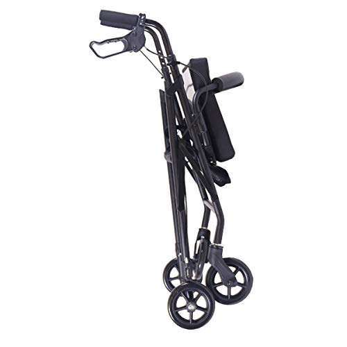 KMINA - Andadores ancianos plegable, Andadores adultos con asiento, Andadores ancianos 4 ruedas, COMFORT Negro Freno Maneta KMINA - Andadores ancianos plegable, Andadores adultos con asiento, Andadores ancianos 4 ruedas, COMFORT Negro Freno Maneta
