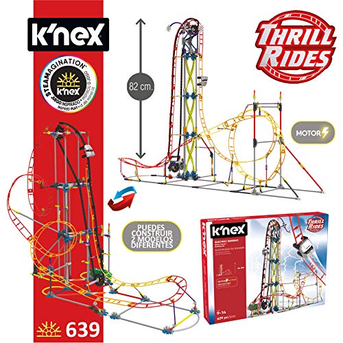 K'nex Cars Thrill Rides. Montaña Rusa Electric Inferno. Juego de Construcción con Motor.639 Piezas. A Partir de 9 años. (Ref. 41213) (Chicos K'nex Cars Thrill Rides. Montaña Rusa Electric Inferno. Juego de Construcción con Motor.639 Piezas. A Partir de 9 años. (Ref. 41213) (Chicos